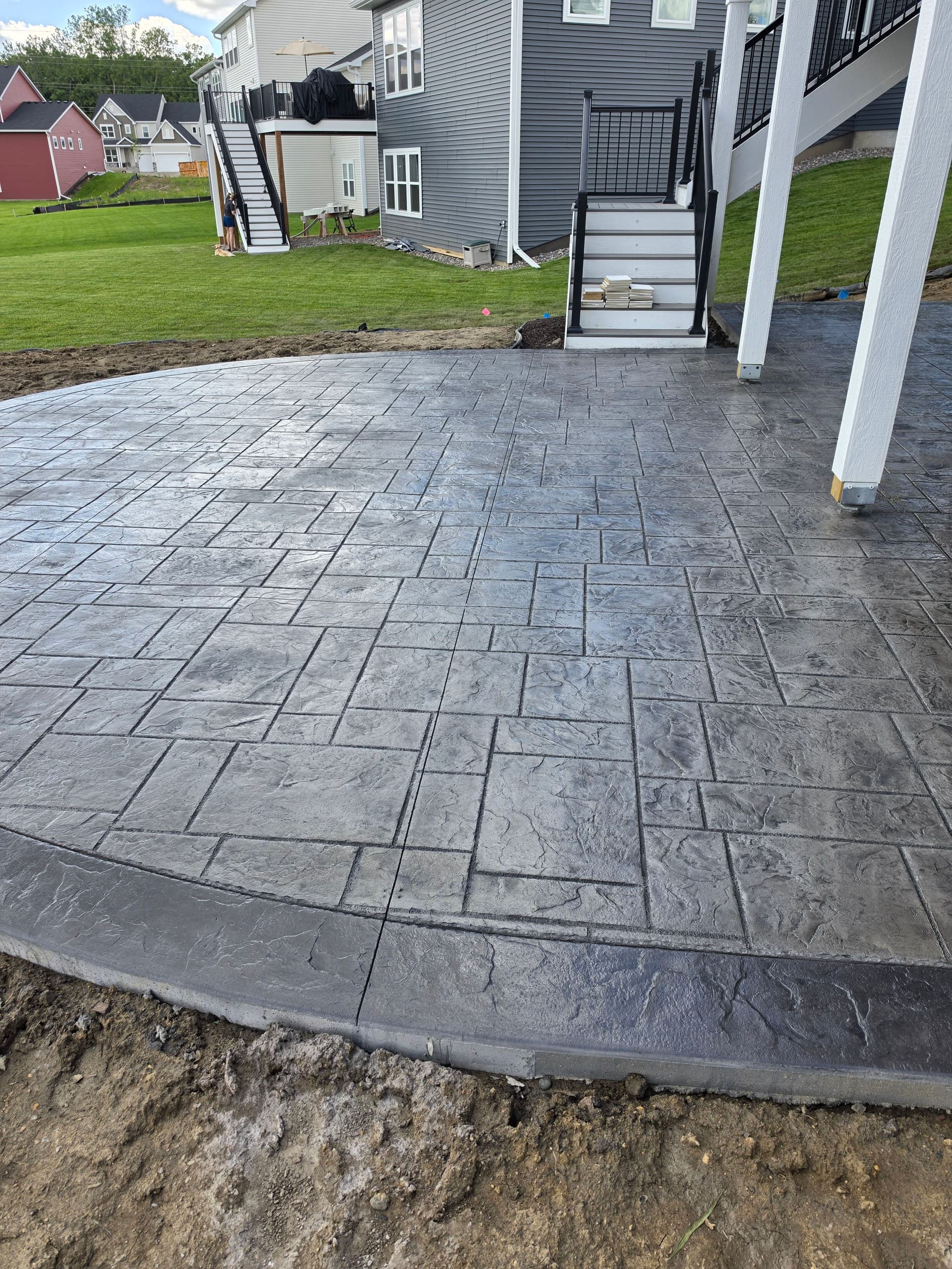 Gallery photos for Large Stamped Concrete Patio and Pool Deck Finished Strong: Image #6