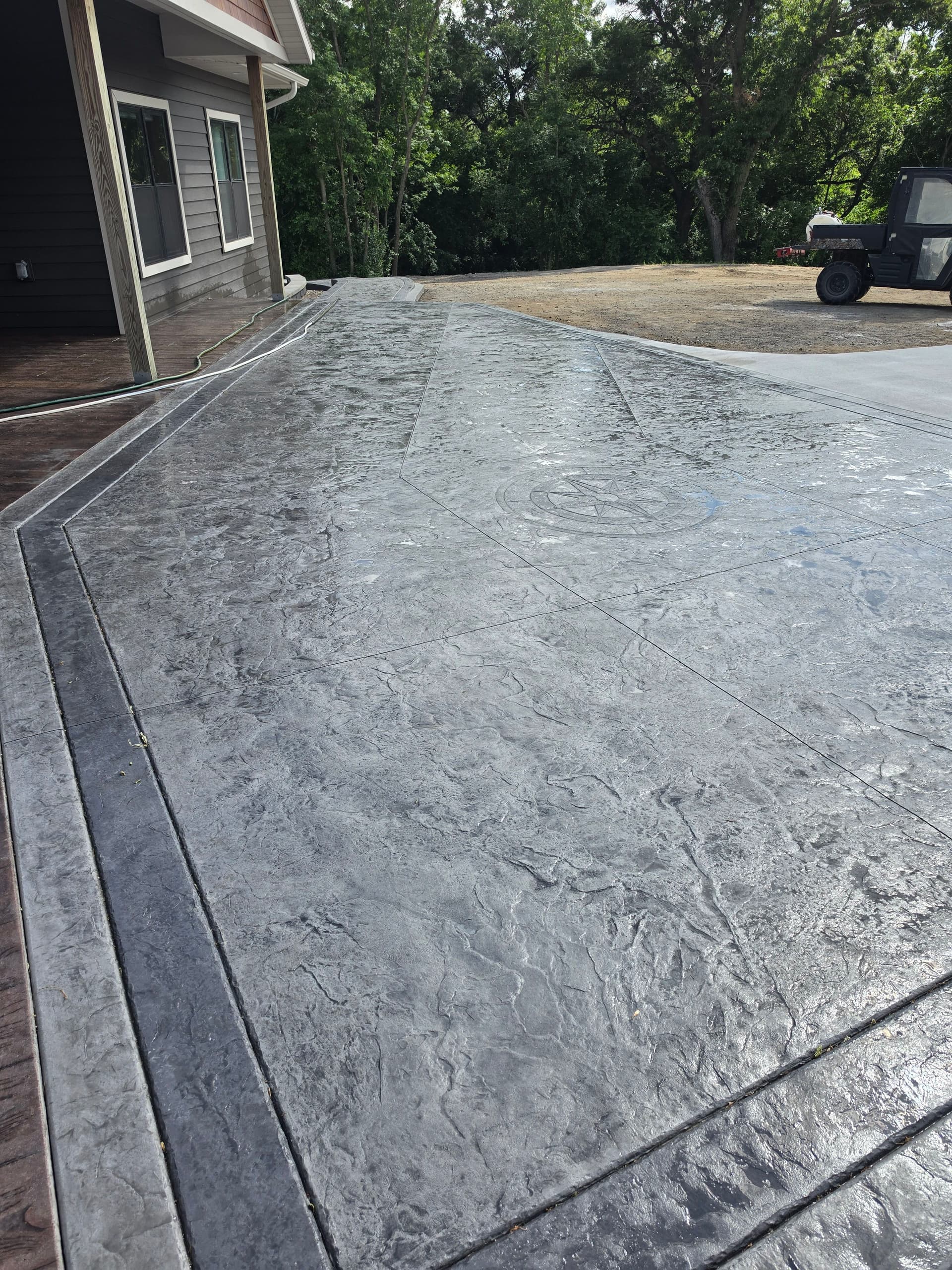 Gallery photos for Large Stamped Concrete Patio and Pool Deck Finished Strong: Image #4