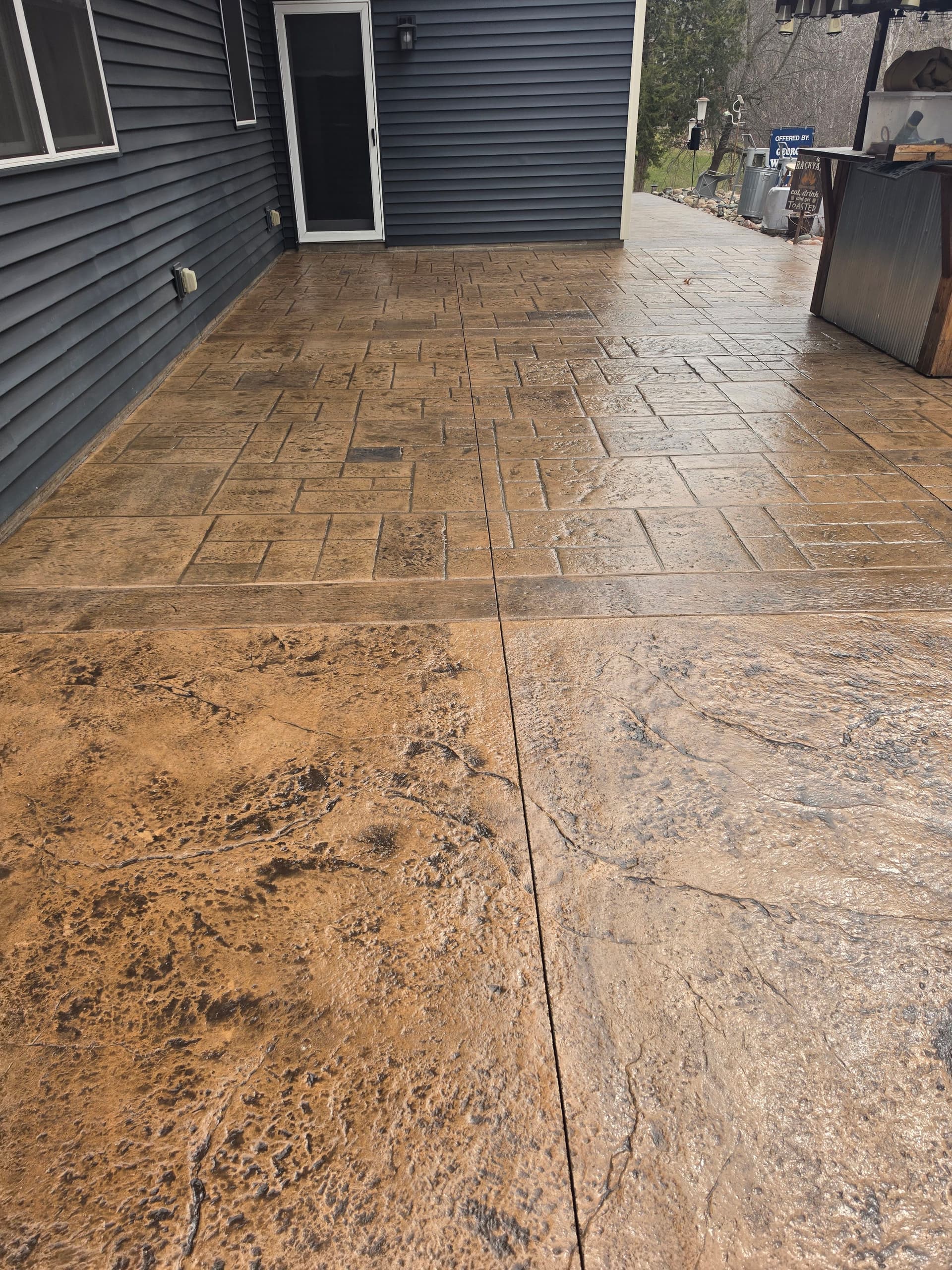 Gallery photos for Stamped Concrete Patio Clean and Re-Seal Results: Image #5