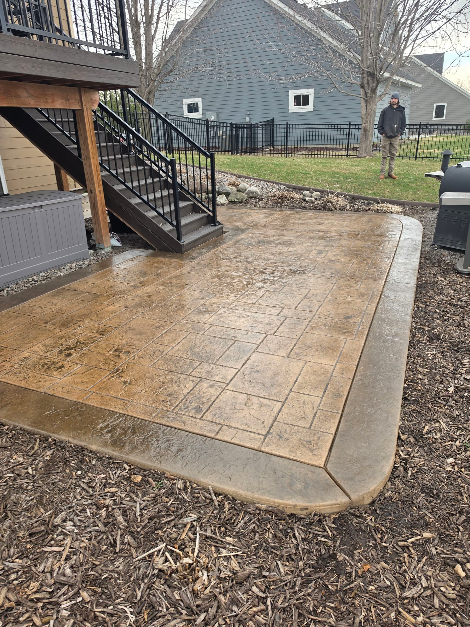 Gallery photos for Stamped Concrete Patio Clean and Re-Seal Results: Image #9